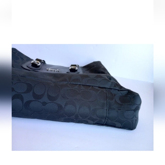 Coach Ashley Signature Carryall Shoulder Tote Bag Purse F15510 Black See… - Picture 13 of 16